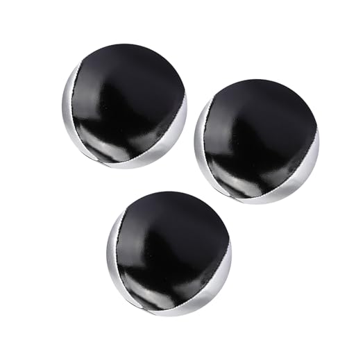 3 Unidades de Bola de Malabarismo Bolas de Malabarismo Couro de Palhaço Preto Bola Lançada à Mão Con