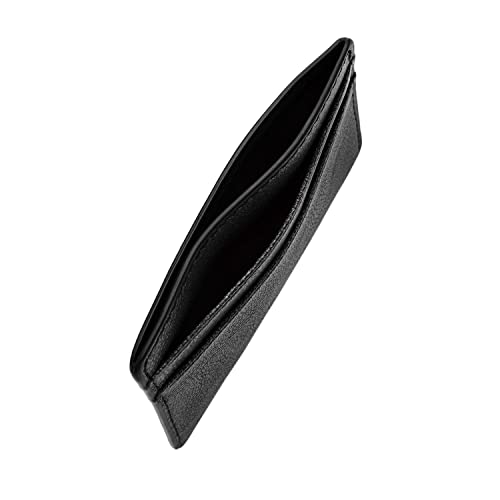 Image of Fossil Men's Steven Leather Slim Minimalist Card Case Wallet, Slate Black, (Model: ML4395019)