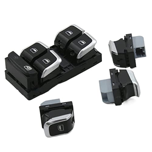 Interrupteur de vitre pour Audi B8 B9 avec finition chrome et commande de rétroviseur