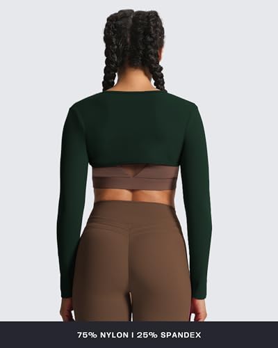 Image of Aoxjox Women's Lexi Lined Bolero Shrug | workout long sleeve,waist-defining cropped fit,open front cardigan,buttery soft fabric,layering,yoga,gym,daily wear