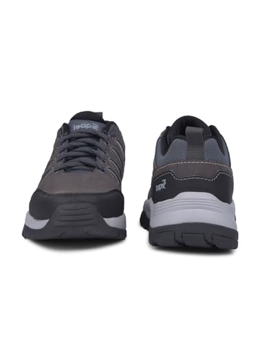 Image of Liberty Leap7x COLUMBO-1E Lacing Men Running Shoes - Dark Grey, Olive Green & Camel | Lightweight Sports Shoes with Comfortable Upper - Cushioned Footbed Suitable for Gym, Marathon, Walking & Outdoor