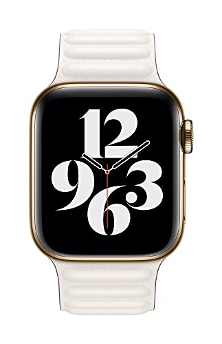 Image of Apple Watch Band - Leather Link (40mm) - Chalk - Medium /Large
