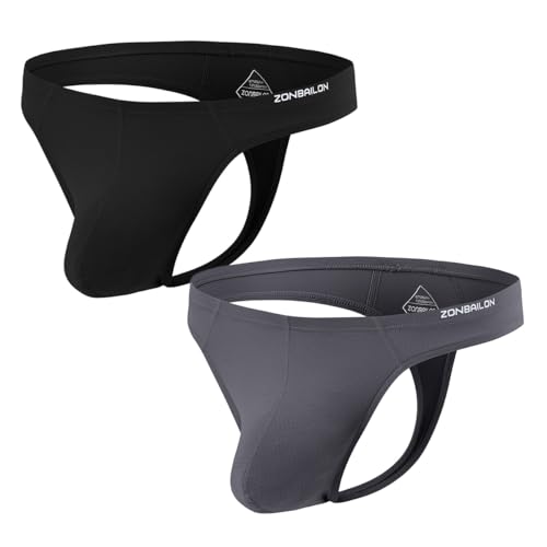 Mens Bulge Pouch Thongs Underwear Sexy Low Rise Striped T-Back Breathable Stretch G Strings