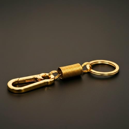 Image of THE MEN THING - Stylish Multicolor Stainless Steel Keychain for Men & Boys (IRON LOOP GOLD - Compact)
