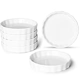 ONTUBE Ramekins -Porcelain Round Ramekins for Creme Brulee Dishes,Dipping Sauces,Baking Pudding Cups, Souffle Dish,Oven Safe,Set of 6 White