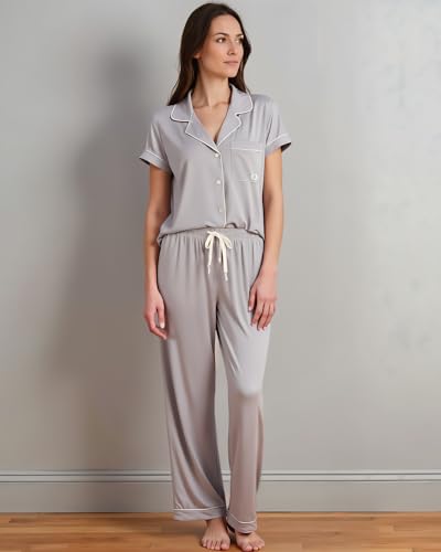 Image of BORN Pajamas for Women Set Button Down, 2 Piece Pajama Sets, Soft Womens Pajama Sets