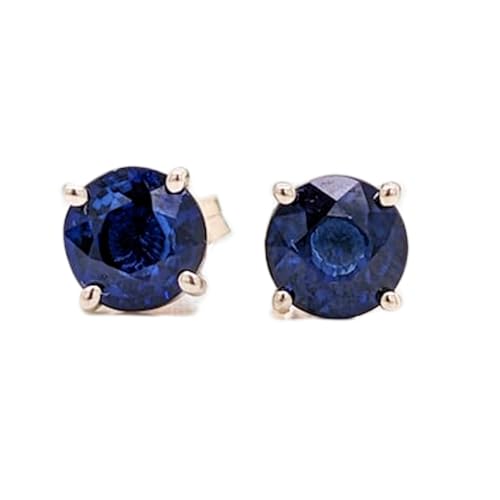 Saphir naturel et argent sterling 925 : boucles d'oreilles rondes d'exception pour femme
