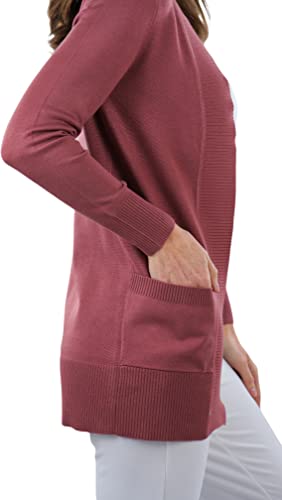 Image of ToBeInStyle Women's Long Sleeve Rib Banded Open Sweater Cardigan