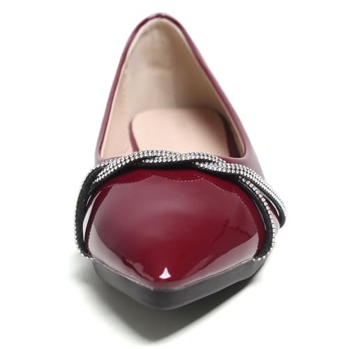 Image of Stunner Womens Flats Fashion Pointed Toe Bowknot Ballet Flats Cute Slip On Dress Flats Comfortable Party Wedding Flats2