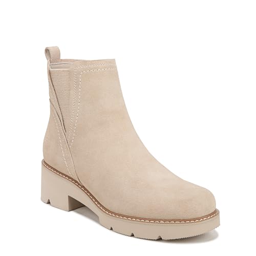Naturalizer Womens Darry Bootie Water Repellent Ankle Boot Porcelain Beige Suede 7.5 M