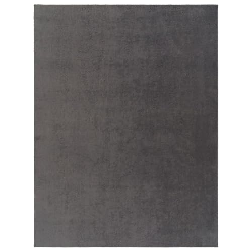 TT Home Large Rug Short Pile Monochrome Modern Design Washable, colour:Anthracite, Size:200 cm Square