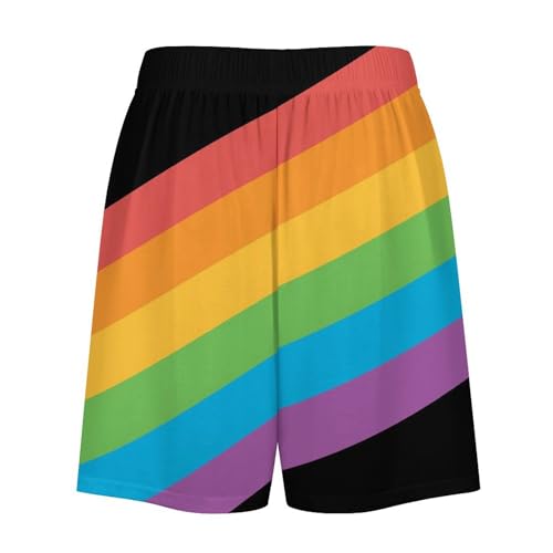 Pride Month LGBTQ Rainbow Gay Pride Pajama Shorts for Men, Men's Pajama Bottoms2