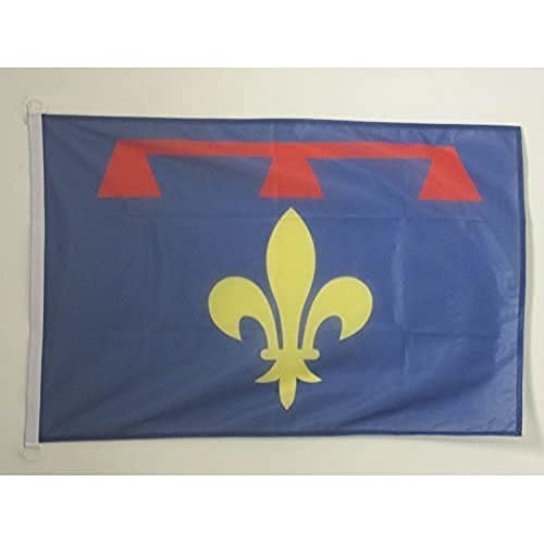 AZ FLAG - Drapeau Provence Nouveau Spécial Extérieur - 90x60 cm - Pavillon Nautique Provençal En Maille Bloquée Avec Anneaux Plastiques Intégrés - 80g