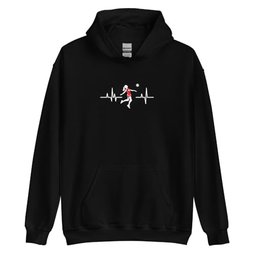 Sweat à capuche unisexe noir Saint-Valentin pour fille fan de volley S