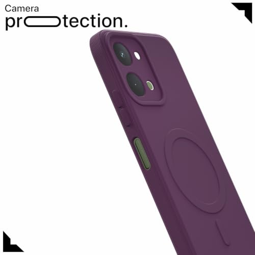 Image of Pikkme Back Cover for Vivo T5x / Vivo Y51 Pro /iQOO Z11x 5G Soft Matte Silicone Mag-Safe Design (Mag-Safe Not Support) Camera Protection | Slim Fit Bumper Cover (Purple)