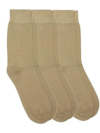 Khaki Socks Comfortable Seamless Calf Socks Cotton Material Hosiery For Men (Pack of 3)-image-16