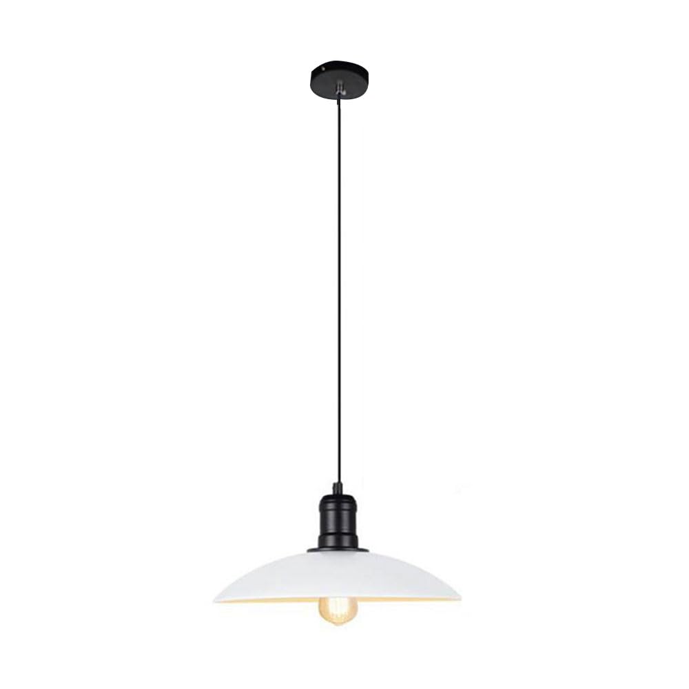 Lustre suspension rétro industriel E27 en fer noir avec hauteur réglable pour salon