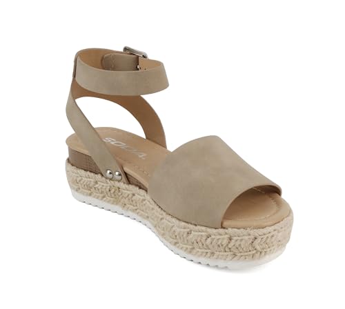 Image of Soda Little Kids /Children /Girls Topic-IIS Espadrille Flatform Wedge Open Toe Sandals