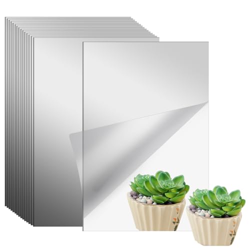 Specchio Autoadesivo 4 20x20cm - Autoadesivi Per Parete, Armadio, Palestra, Flessibili Specchi Adesivi - 10