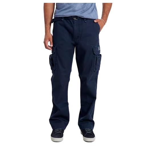 Unionbay Men's Survivor Iv Relaxed Fit Cargo Pant - Reg and Big and Tall Sizes, true navy, 44x30
