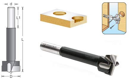 Amana Tool - 203040 Carbide Tipped Hinge Boring Bit 40mm Dia x 90mm Long x 10mm Shank