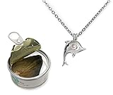 Dolphin Necklace Pendant Locket Freshwater Cultured Pearl in Oyster Kit Gift Set 18