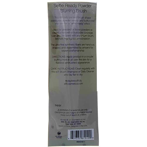 e.l.f. Pincel para desfocagem em pó para aplicação de precisão, sintético