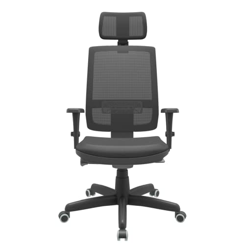 Cadeira de Escritório Presidente Brizza Braço 3D Autocompensador Revestimento Couro Ecológico- Plaxm