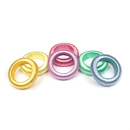 Riangi Harvest Yarn Wrap Napkin Rings Set Of 24 Assorted Spring Napkin Rings Bulk Set Napkin Rings For Thanksgiving, Family Gatherings, Or Everyday Use - Set Your Style With Table Decor Accessories #TOP5