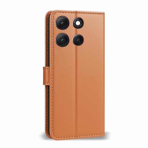 Image of AIBEX Shock Proof Flip Compatible for Motorola G86 Power 5G Flip Cover Leather Finish | Inside TPU with Card Pockets | Wallet Stand | Complete Protection Flip Case- Brown