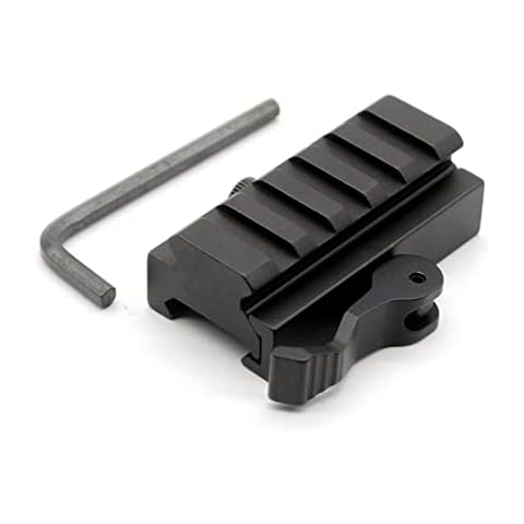 GOODTAC Quick Detachable Tactical 5 Slots Picatinny Riser Scope Lever Mount Base Adapter fits 20mm Rails - Black Cover