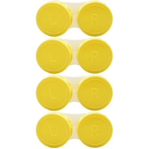 Vastsoon 4 Pack Contact Lens Case, Contact Case Replacement Kit for Travel, Daily Use (Yellow) Cover