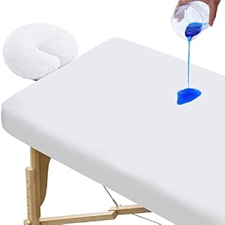 Massage Table Sheets 100% Waterproof 2-Piece Massage Table Cover Sets Multi-sizes Include Massage Fitted Sheet & Face Cradle Cover Ultra Soft & Skin-friendly Fit Massage Table & Facial Bed