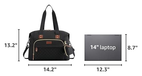 Image of Tuwubi Diaper Bag Tote,Baby Diaper Bag with Pacifier Case Large Travel Diaper Tote Caddy for Mom and Dad Multifunction Large Baby Bag - M-Black