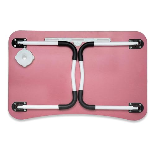Image of Foldable Wooden Mini Laptop Table for Bed, Smart Study Table with Drawer Kids & Adults (C-Type -.PINK.)