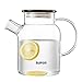 Szklany dzbanek, dzbanek 1L (33 uncje), mrożona herbata i domowy dzbanek na sok, żaroodporna karafka borokrzemianowa, ogrzewanie z otwartym płomieniem (Color : Clear, Size : 1L)