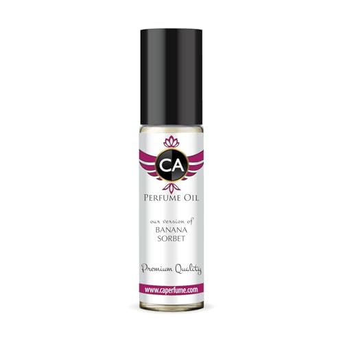 CA Perfume Originals Banana Sorbet Unisex Fragrance Oil Fruity Scent Long Lasting Perfumes for Women &amp; Men Travel Size TSA Ready Mini Parfum Body Oil Roll-on 0.33 Fl Oz 10ml
