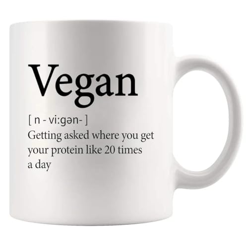 Vegan Definition Mug Gifts For Vegan Vegetarian Funny Sarcastic Gifts For Friends Novelty Drinkware Ceramic Cup 11 oz White