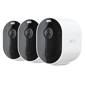Arlo Pro 5S Spotlight Security Camera 2K HDR | Outdoor | Wireless | Dual-Band Wi-Fi Connects to Strongest Network|12X Zoom, 2-Way Audio, Color Night Vision,Live Stream(White, 3 Cameras)
