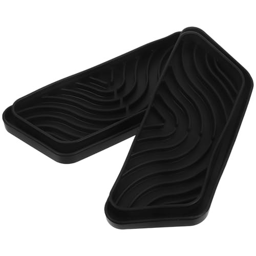 VILLCASE Bandeja de Goteo para Refrigerador 2 Unidades 20 X 76 CM Silicona Negra Rectangular Antideslizante para Dispensador de Bebidas y Recogedor de Agua para Nevera Uso Doméstico