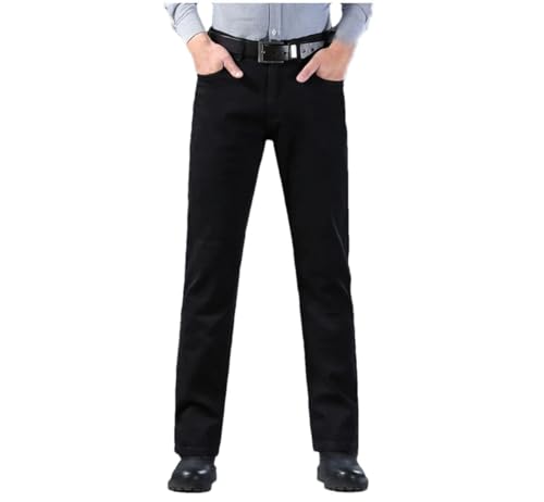 Men's Vintage Business Jeans Casual Straight Stretch Classic Work Denim Trousers Korean Comfortable Pants