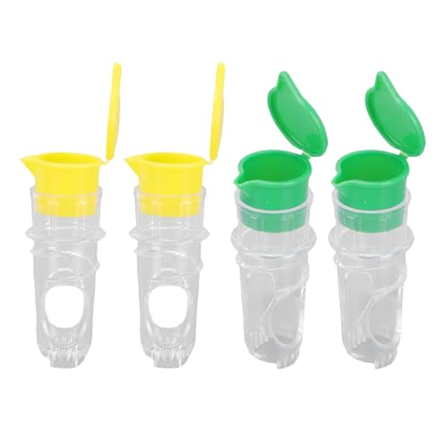 Jectse Exprimidor de Limón Compacto Extractor de Jugo Eficiente para Cócteles Bebidas Yoga Viajes 4 Piezas Amarillo Verde