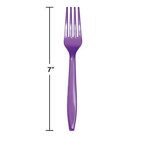 Creative Converting Amethyst Solid Purple Plastic Forks-24Pc, 7" #TOP1
