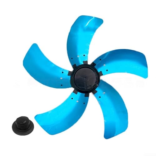 Eawfgtuw Juego de repuesto de aspas de ventilador de metal de 16 pulgadas, diseño de 5 cuchillas con base protectora de cubierta de tuerca, conjunto de ventilador de aluminio, adecuado para ventilador