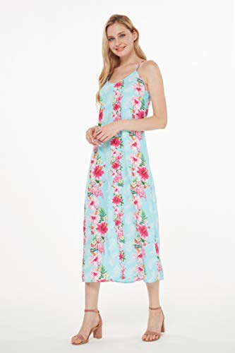 Image of Hawaii Hangover Family Matching Clothes, Pink Hibiscus Vine Turquoise | Family matching Hawaiian outfits, Pink Hibiscus Vine Turquoise, lightweight rayon, machine washable, tropical floral print