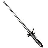 Hanshanyan レッキングポール 防犯 護身用スティック 車載式窓割りナイフブロック護身用 3セクションスイングスティック 頑丈で厚みがあり 多機能 ポータブル 自己防衛対応 実用的 屋外 車載 防爆 護身用に最適 丈夫で持ち運びにも便利 調節可能な 防錆 滑り止め (37インチ,ブラック)