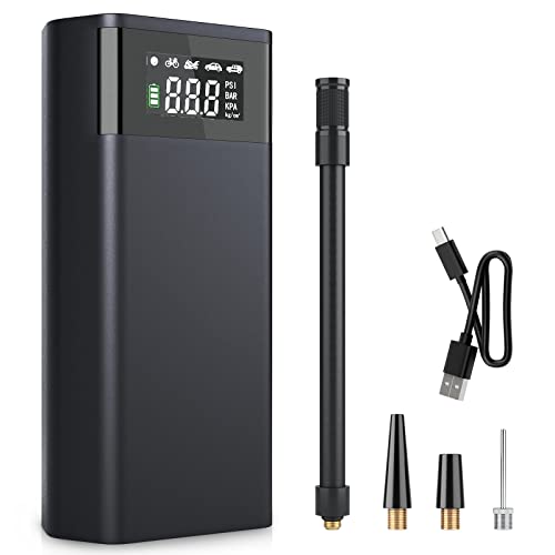 Ohmotor Inflador Neumáticos Inalámbrico Portátil 150PSI, Compresor Aire Batería Recargable de Iones Litio, Bomba Aire Eléctrica con Pantalla LCD, Inflado Rápido para Coche, Bicicleta, Motocicleta Cover