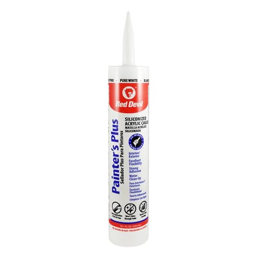Red Devil 0766 Painter's Plus Siliconized Acrylic Caulk, 10.1 oz., White