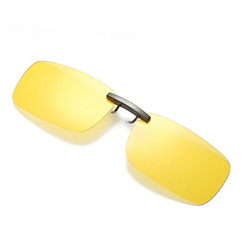 HAOHEYOU Visión nocturna desmontable Lens Manejando metal polarizado clip gafas - gafas de sol (Amarillo)