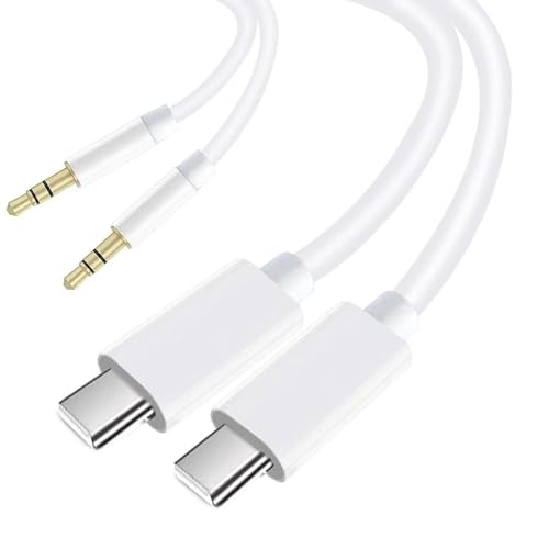 Aux Cord for iPhone 15,2Pack [MFi Certified]3.3FT USB C to 3.5mm Audio Aux Jack Headphone Car Stereo Cord Compatible with iPhone15/15Plus /15Pro Max,iPad Pro to Car Home Stereo,Speaker,Headphone